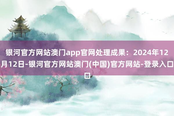 银河官方网站澳门app官网处理成果：2024年12月12日-银河官方网站澳门(中国)官方网站-登录入口