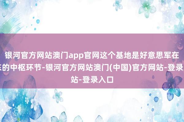 银河官方网站澳门app官网这个基地是好意思军在中东的中枢环节-银河官方网站澳门(中国)官方网站-登录入口
