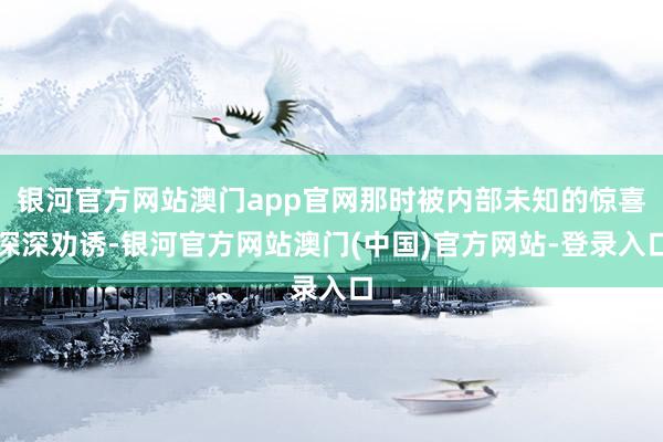 银河官方网站澳门app官网那时被内部未知的惊喜深深劝诱-银河官方网站澳门(中国)官方网站-登录入口