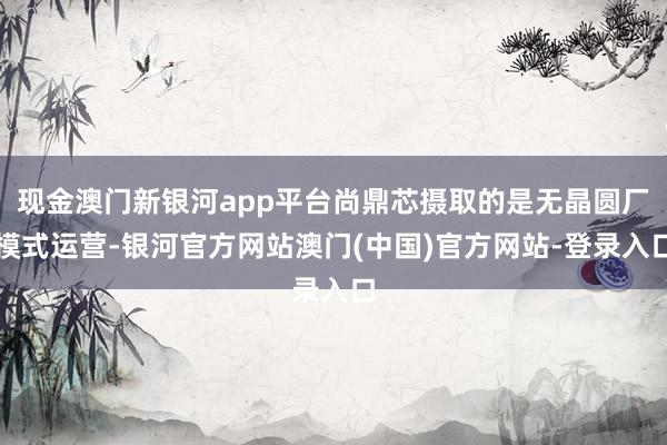 现金澳门新银河app平台尚鼎芯摄取的是无晶圆厂模式运营-银河官方网站澳门(中国)官方网站-登录入口